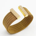 Bracelet Rigide Multi Tresses Barres Cristaux Luxe
