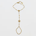 Bracelet / Chaîne de Main Marguerites Cristaux Luxe