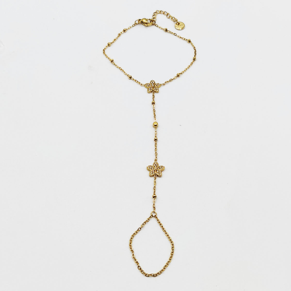 Bracelet / Chaîne de Main Marguerites Cristaux Luxe