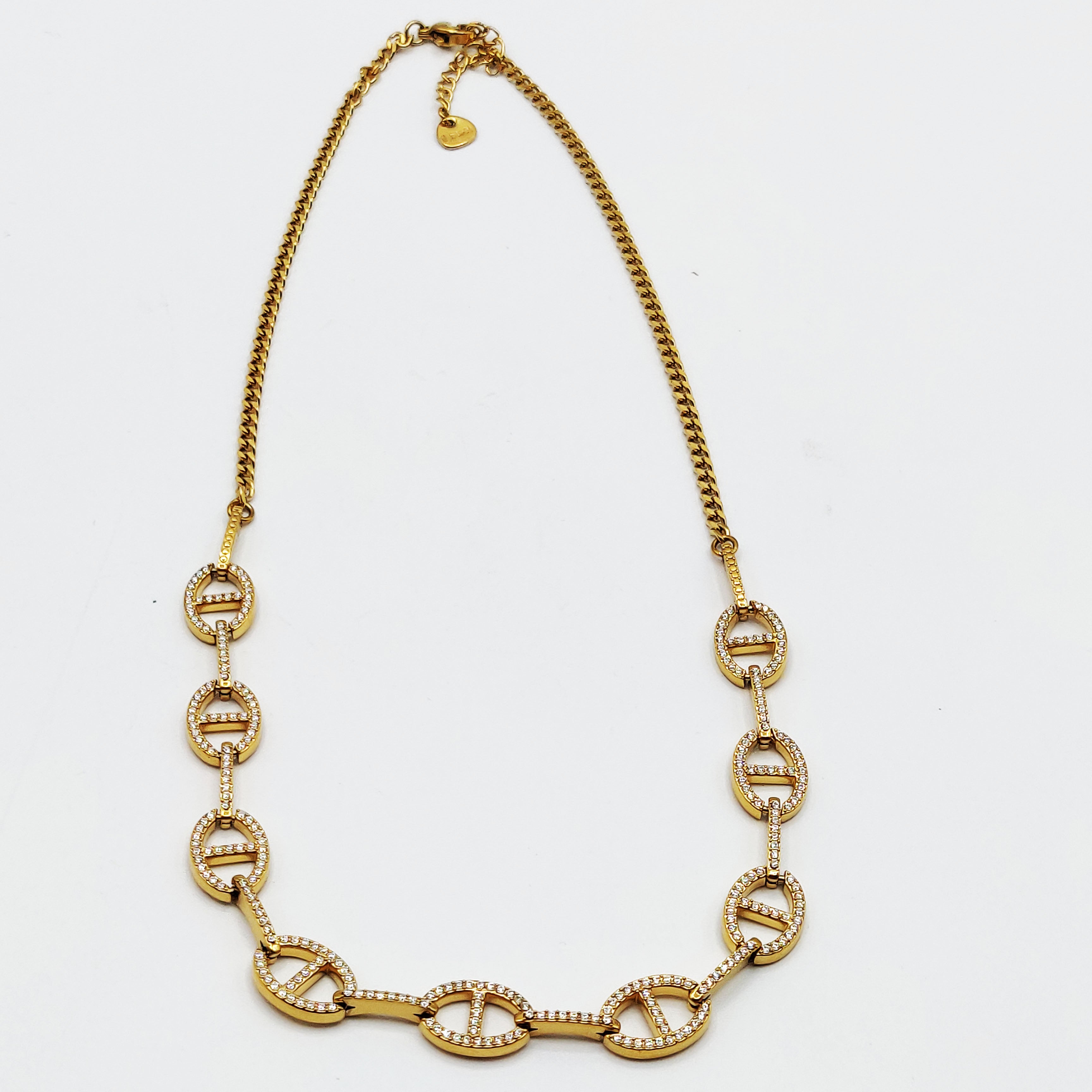 Collier Multi H Luxe Reliés Cristaux