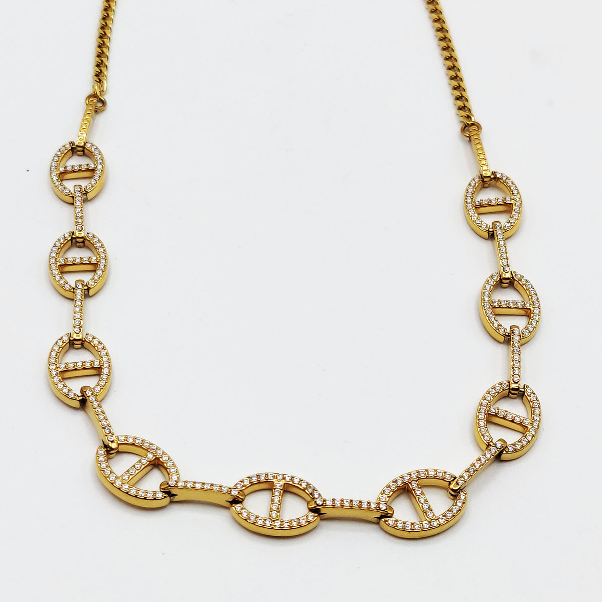 Collier Multi H Luxe Reliés Cristaux