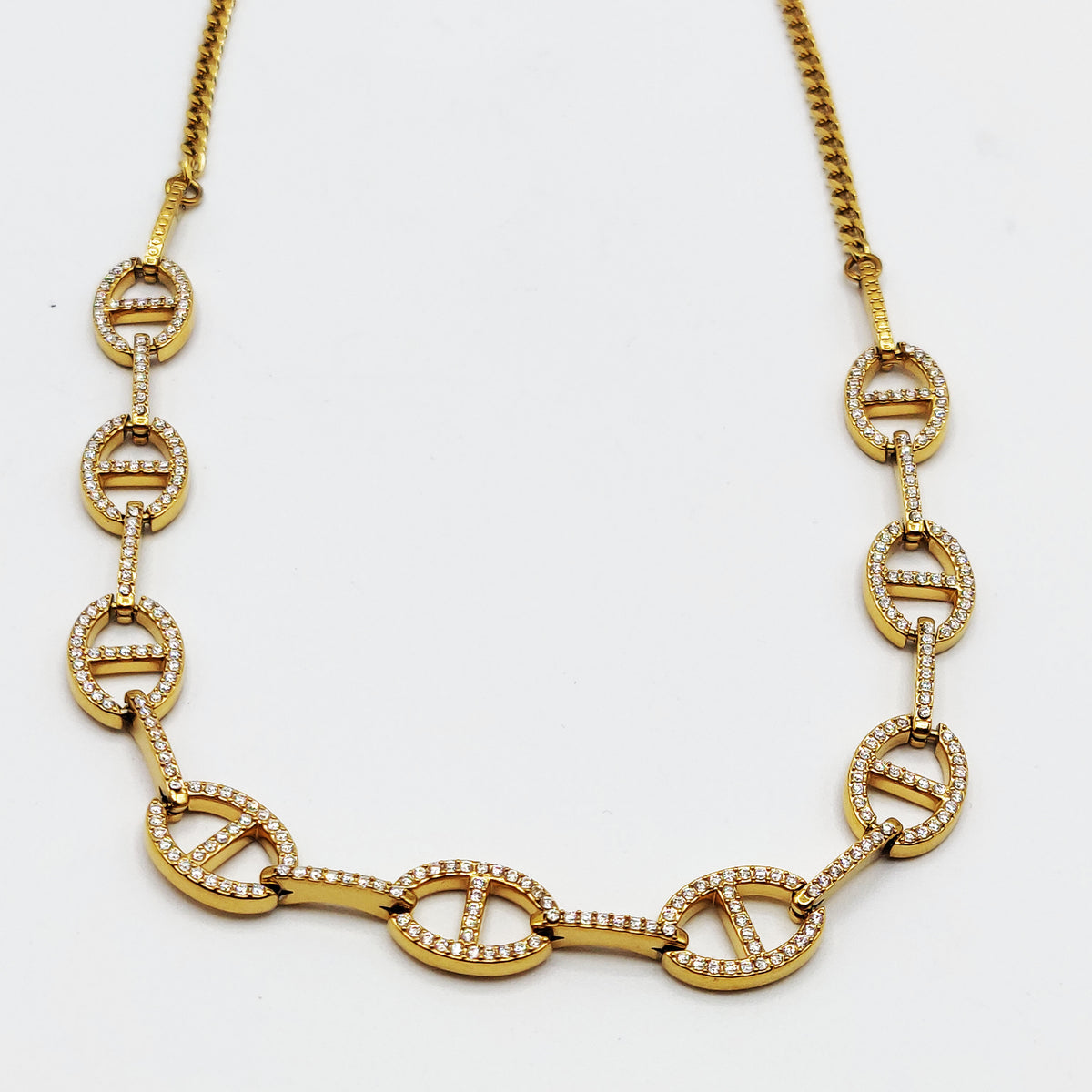 Collier Multi H Luxe Reliés Cristaux