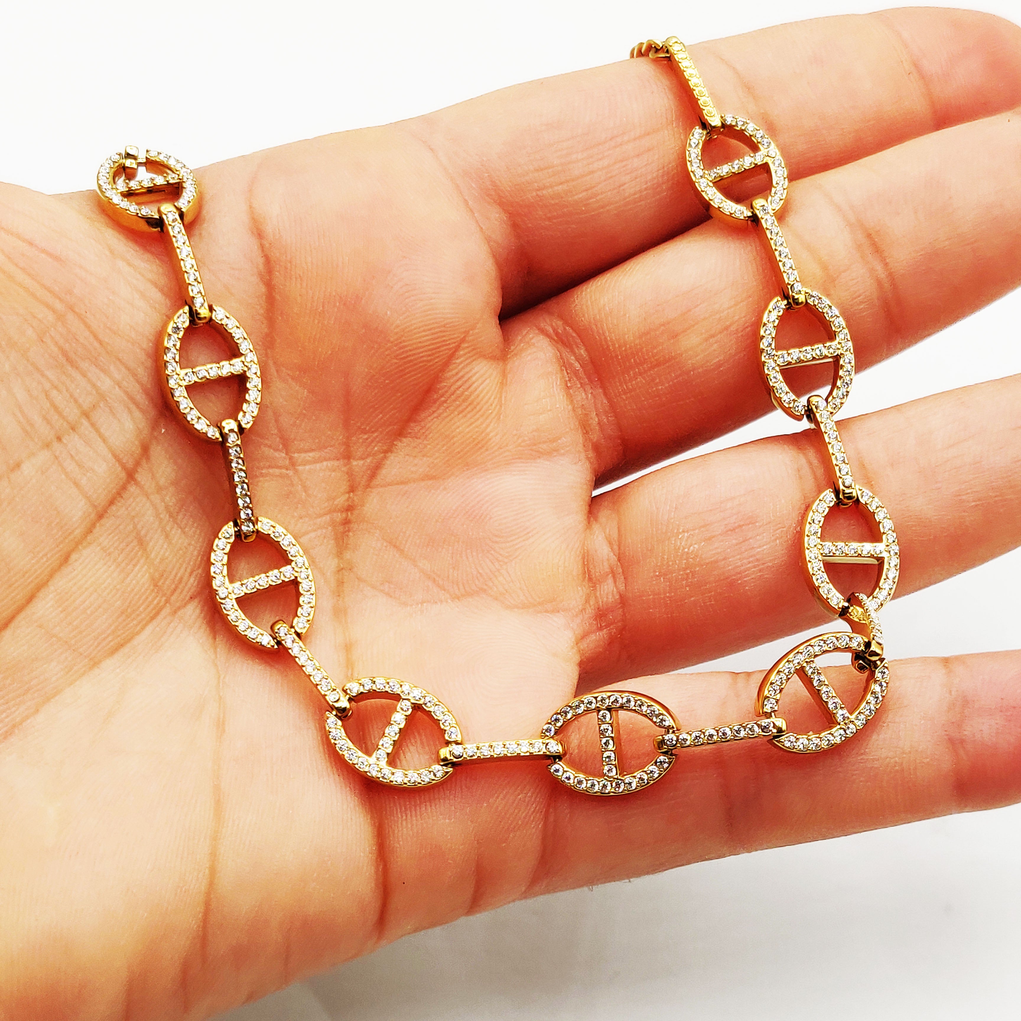 Collier Multi H Luxe Reliés Cristaux