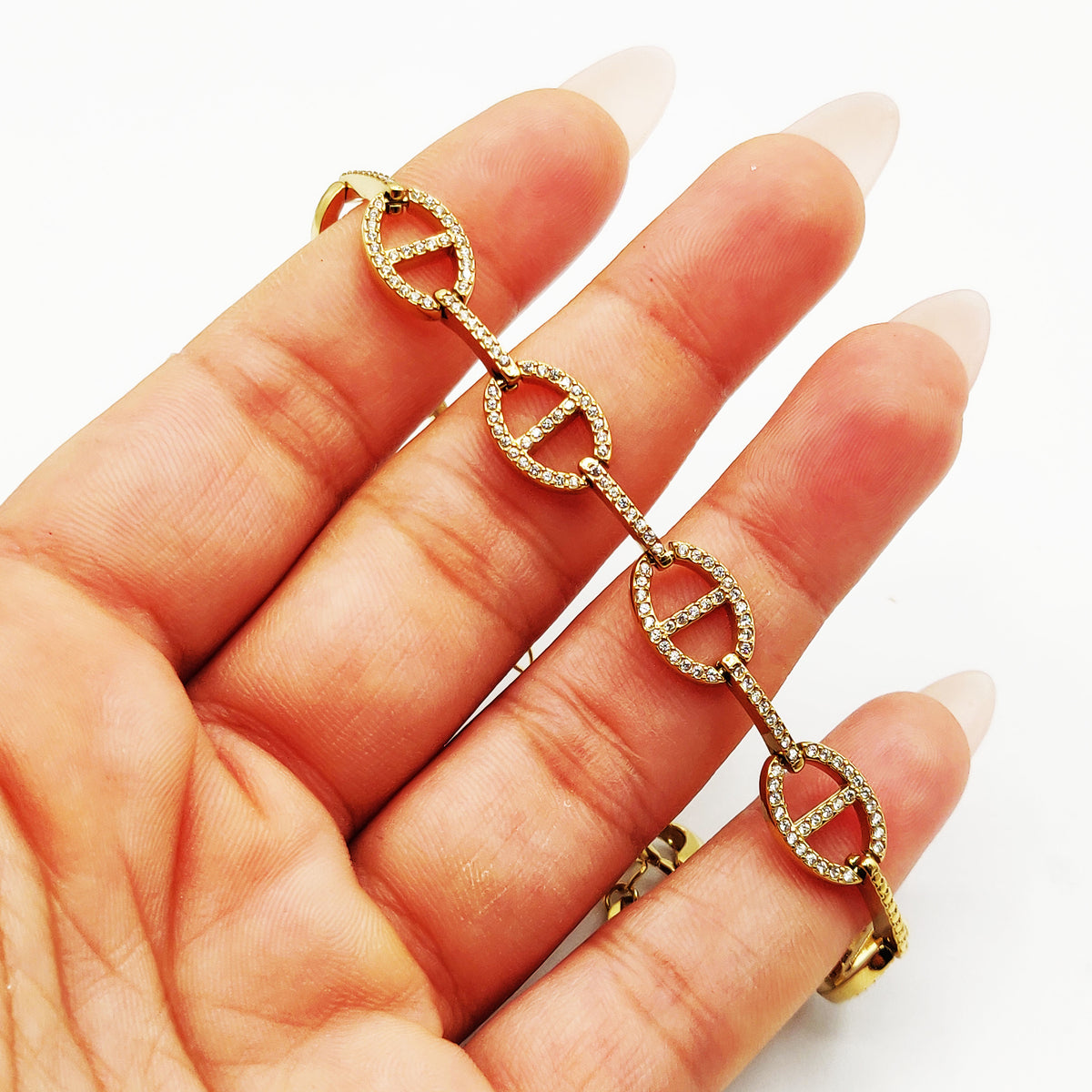 Bracelet Multi H Luxe Reliés Cristaux