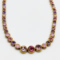 Collier Multi Cristaux Ronds Nuances de Rose et Violet Luxe