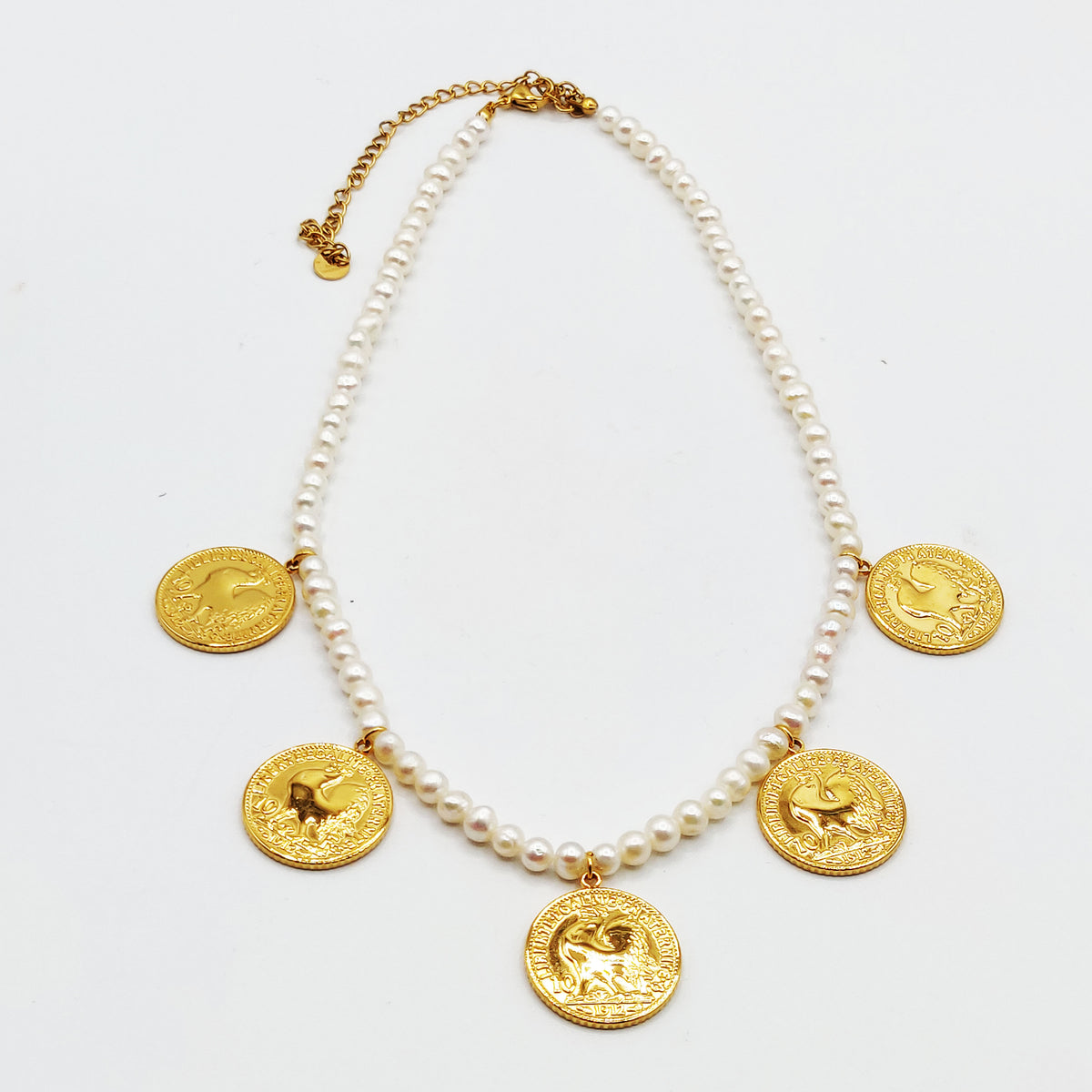 Collier Johar Perles d'imitation Blanches Multi Louise Coq / Napoléon Luxe