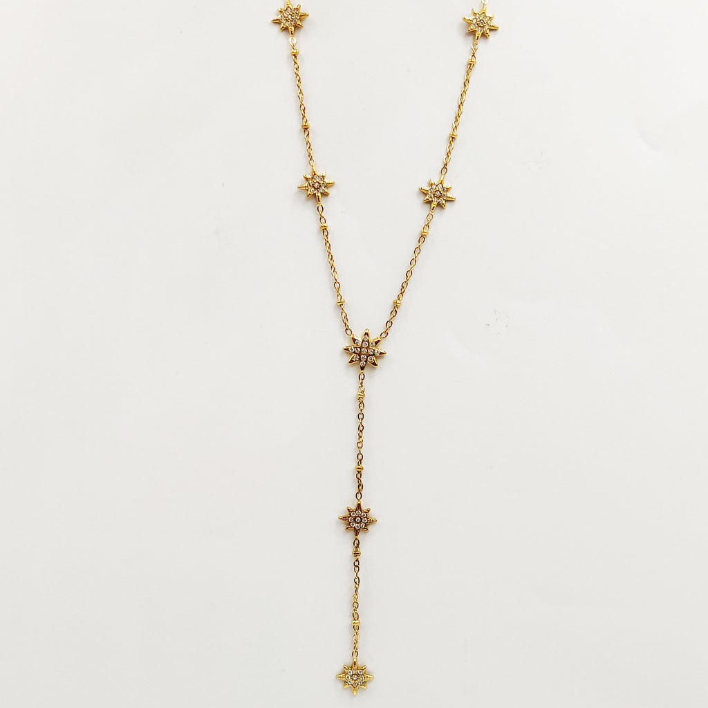 Collier Multi Étoiles Cristaux Descendant