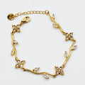 Bracelet Mi-Rigide Trèfles 4 Creistaux Ronds Luxe