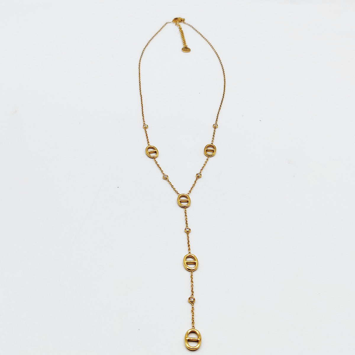 Collier Multi H Luxe et Cristaux Ronds Descendant