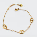 Bracelet Multi H Luxe et Cristaux Ronds Descendant