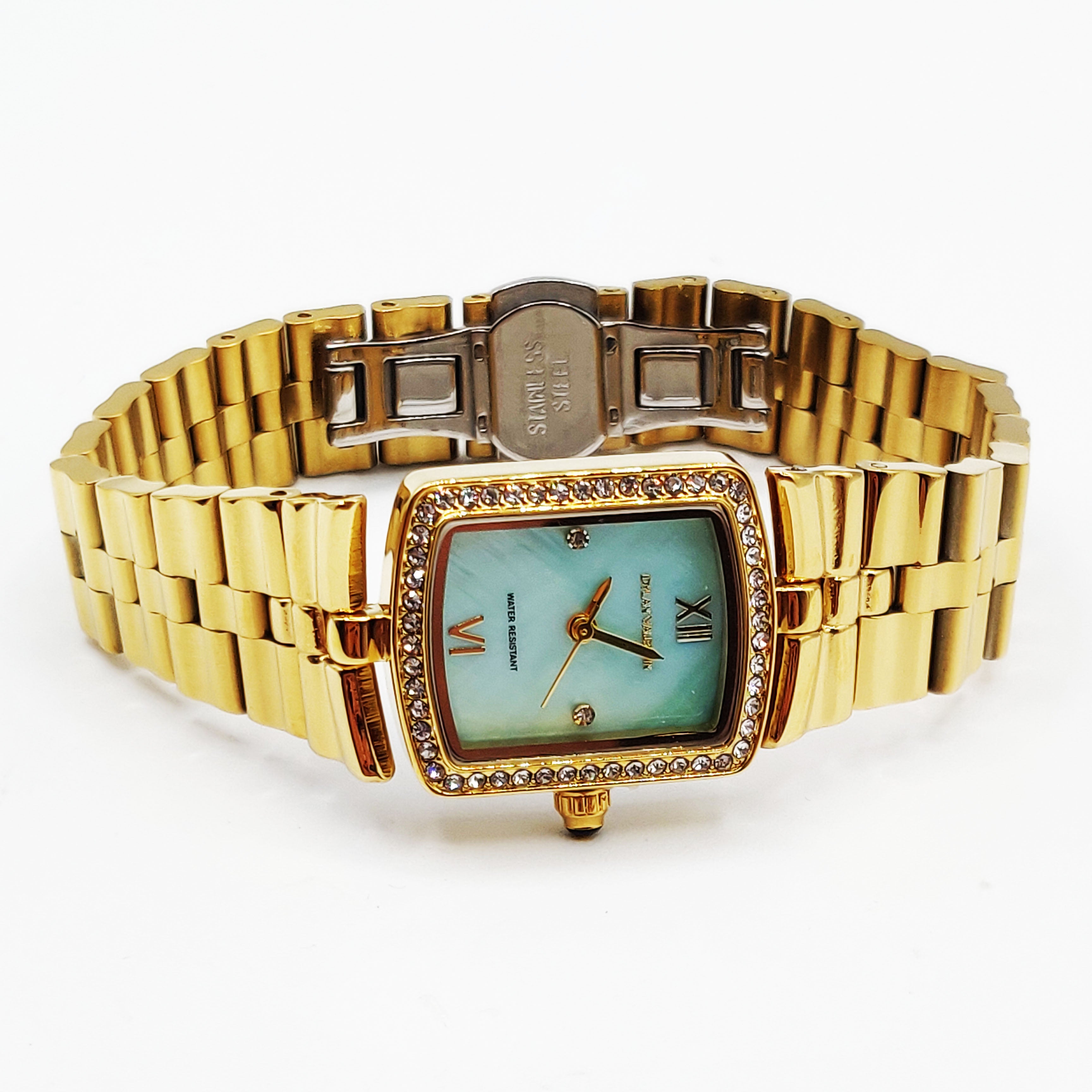 Montre Dylan Valentin DV115128 Fond Bleu Bracelet Doré
