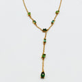 Collier Multi Cristaux Gouttes Vertes Luxe Descendant