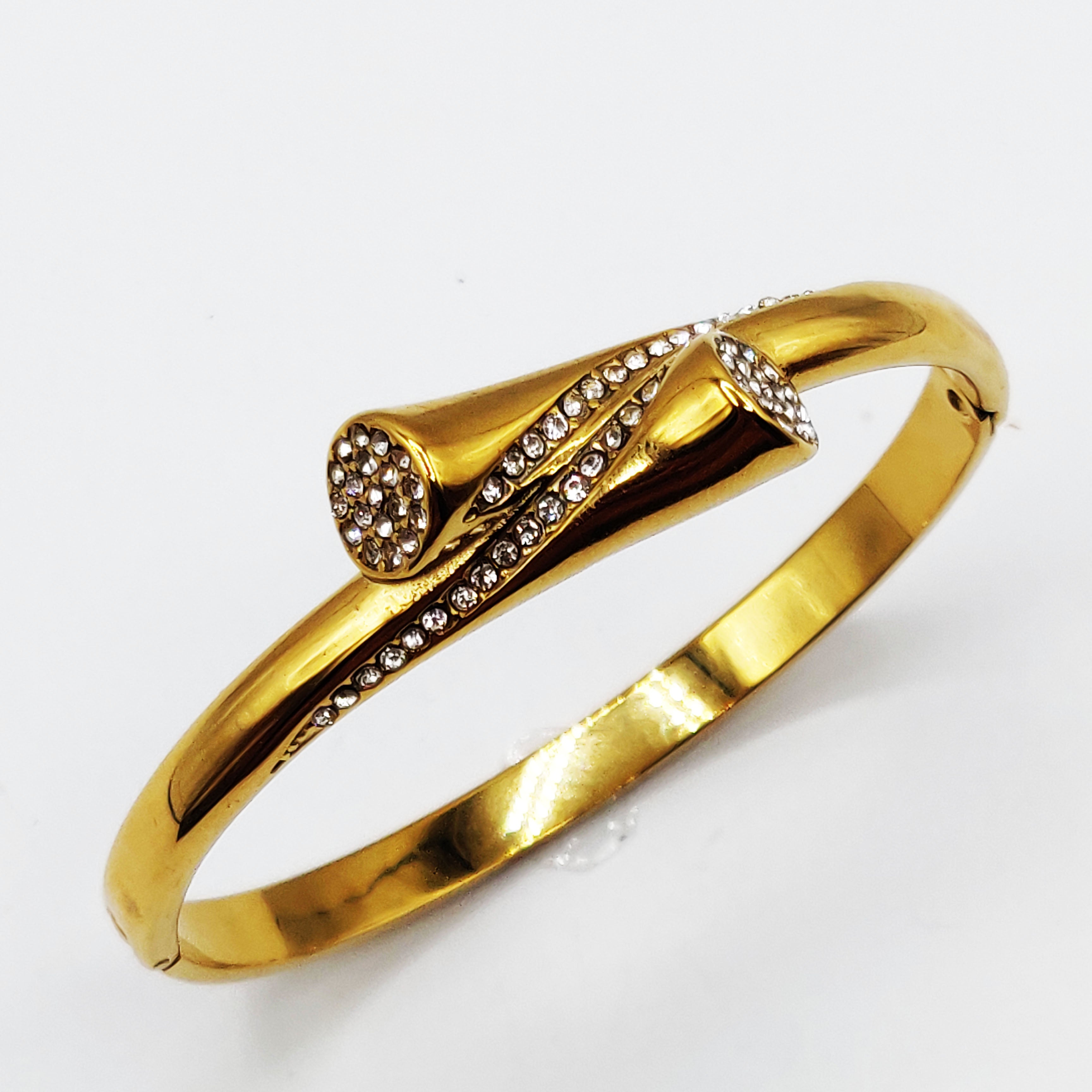 Bracelet Rigide Tube Cristaux Luxe