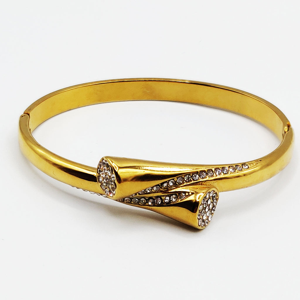 Bracelet Rigide Tube Cristaux Luxe
