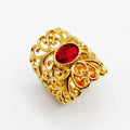 Bague Motifs Orientaux Cristal Rouge Luxe