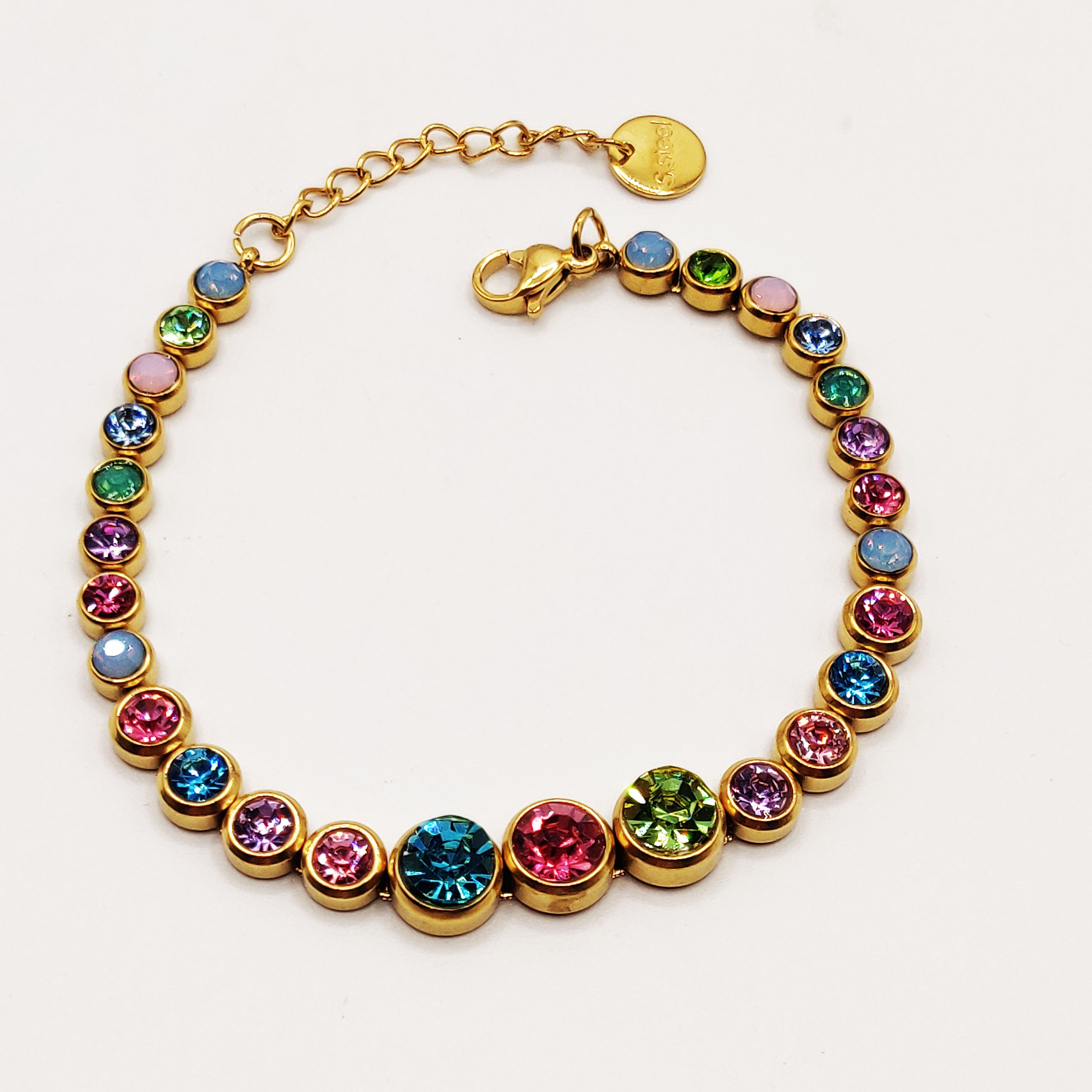Bracelet Multi Cristaux Ronds Multicolores Luxe