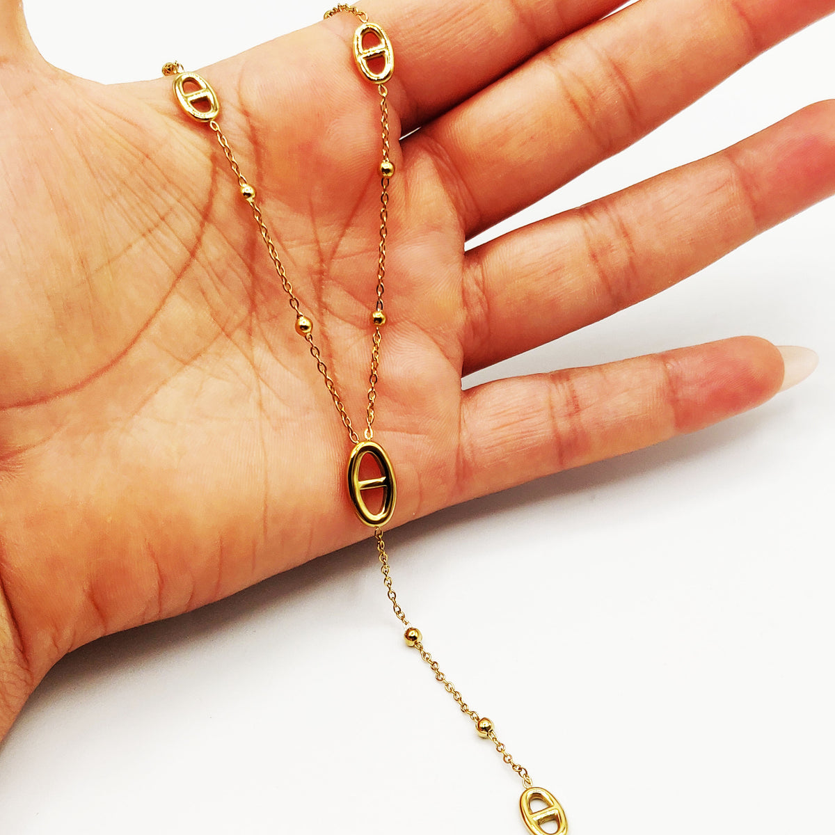 Collier Multi H Luxe et Perles d'imitation Descendant