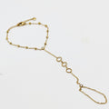 Bracelet / Chaîne de Main Cercles de Perles d'imitation et Perles d'imitation Dorées Luxe