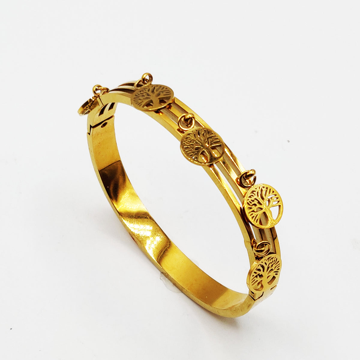 Bracelet Rigide Triple Lignes Multi Pendentifs Eden Luxe