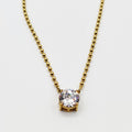 Collier Chaîne en Perles d'imitation Dorées Gros Cristal Rond Luxe