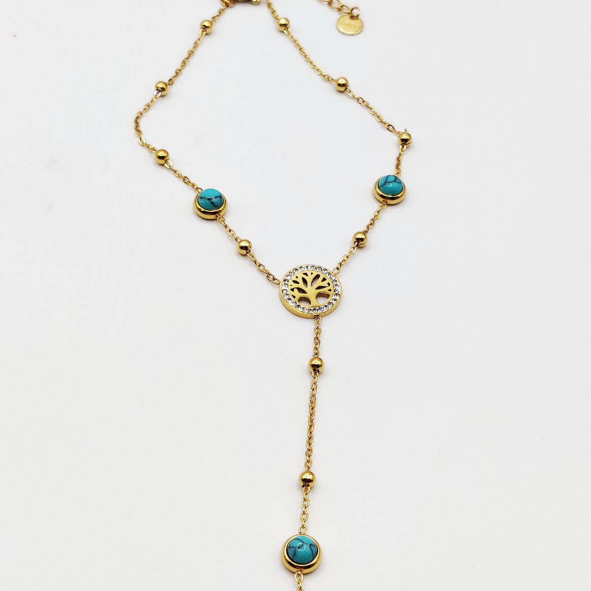 Bracelet / Chaîne de Main avec Bague Eden et Pierres Bleues Luxe