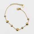 Bracelet Coeurs Bombés et Cristaux Ronds Luxe