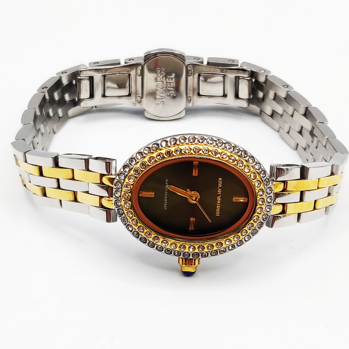 Montre Dylan Valentin DV115125 Fond Vert Olive Bracelet Argenté et Doré
