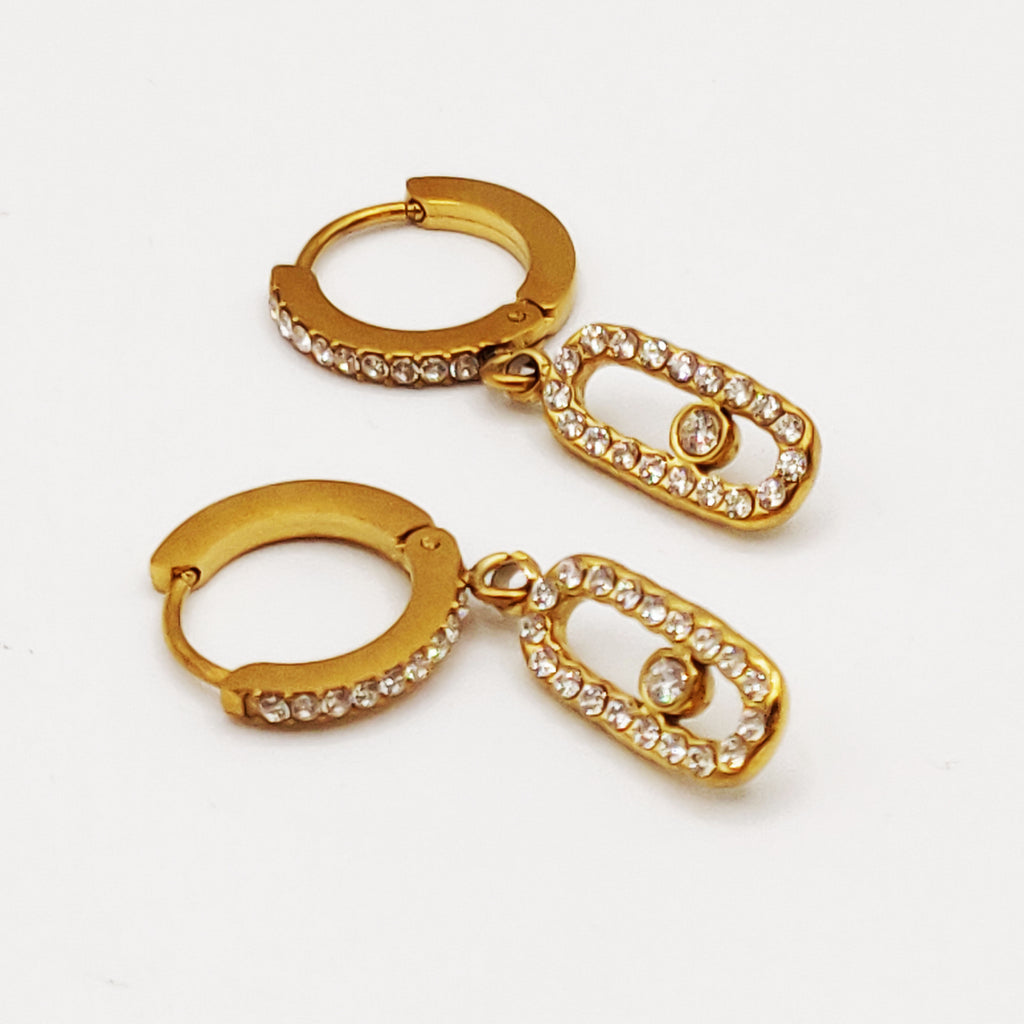 Boucles d'oreilles Anneaux Mexicain Cristaux Luxe