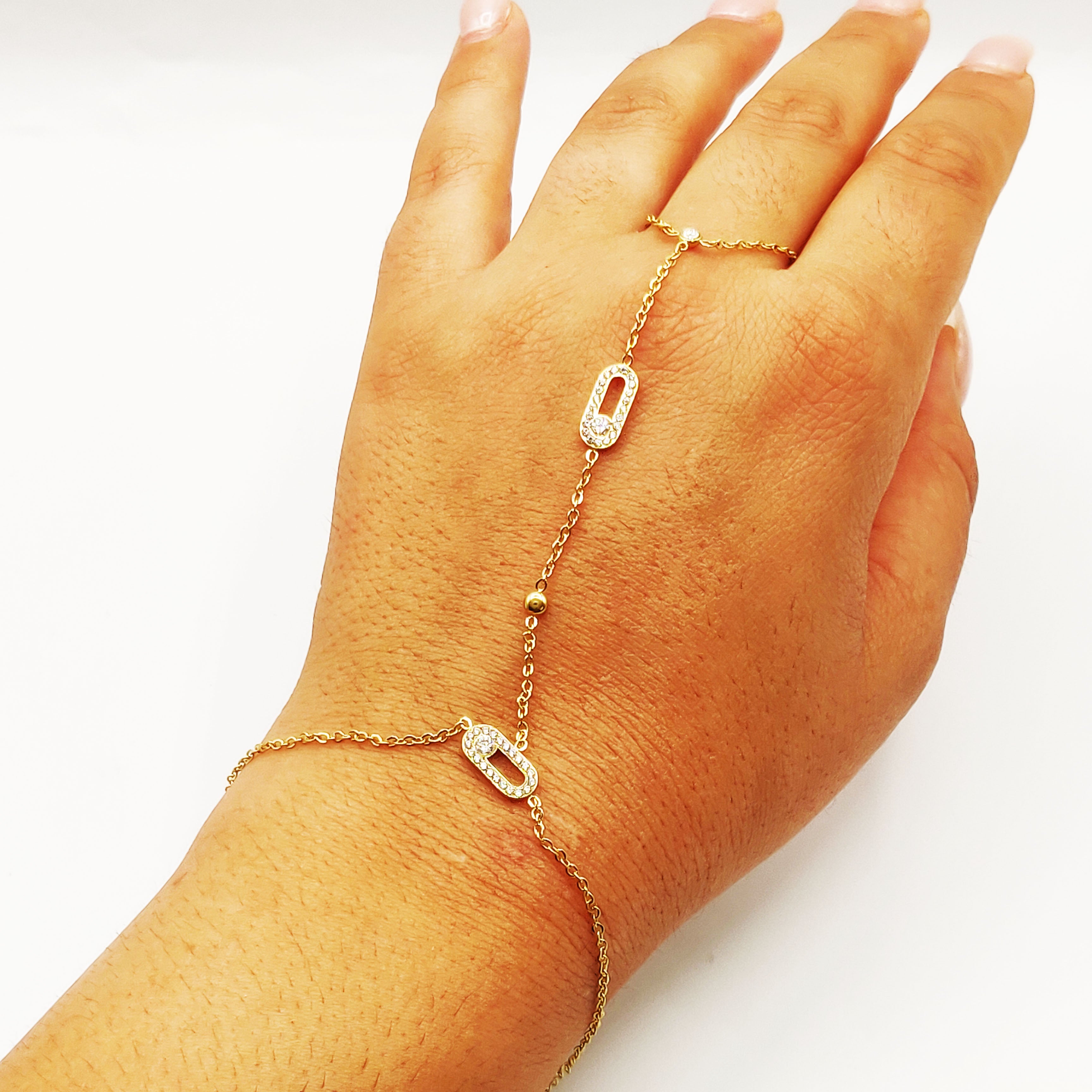 Bracelet / Chaîne de Main Mexicain Cristaux Luxe