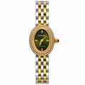 Montre Dylan Valentin DV115125 Fond Vert Olive Bracelet Argenté et Doré