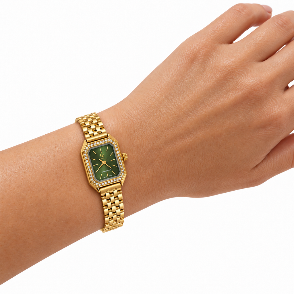 Montre GG Luxe q88397 Fond Vert Luxe