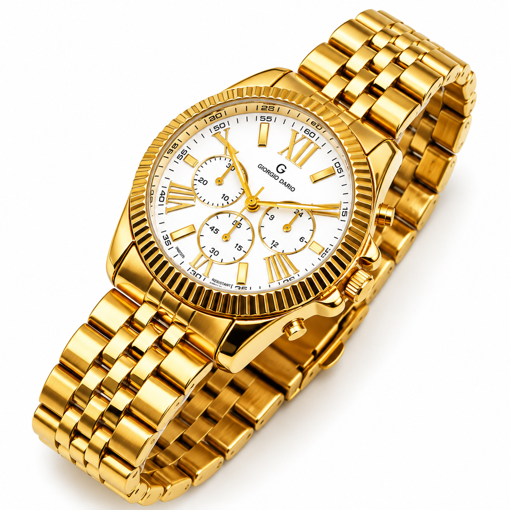 Montre HC EU6441 Fond Blanc Bracelet Doré