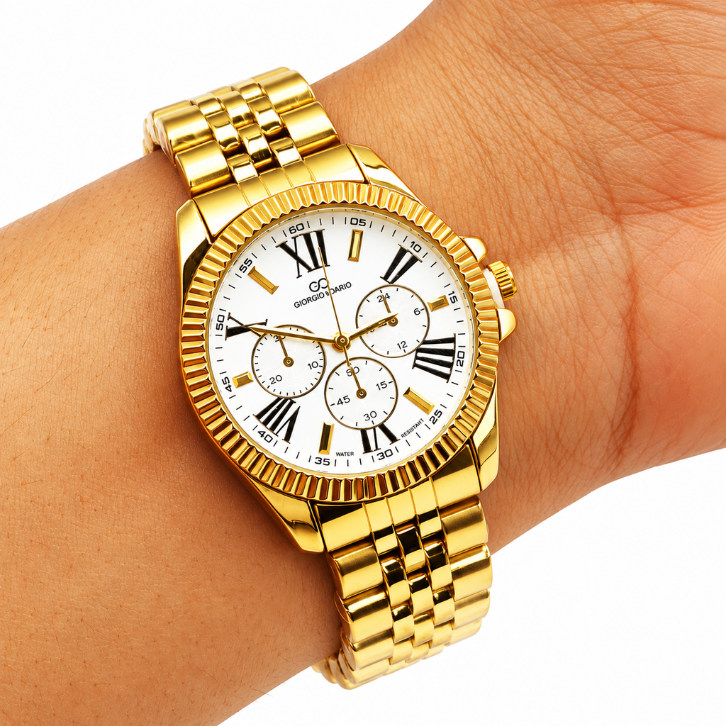 Montre HC EU6441 Fond Blanc Bracelet Doré