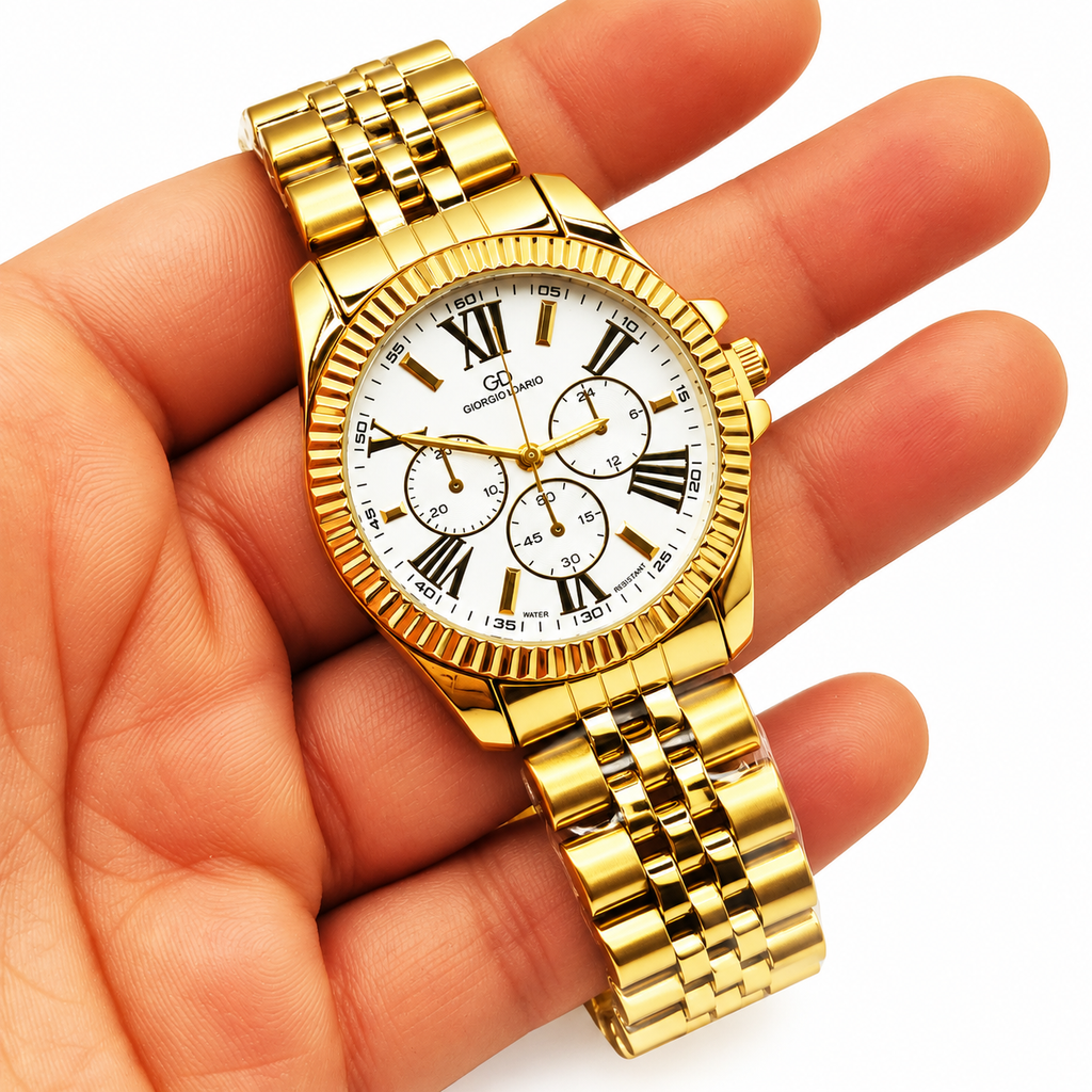 Montre HC EU6441 Fond Blanc Bracelet Doré