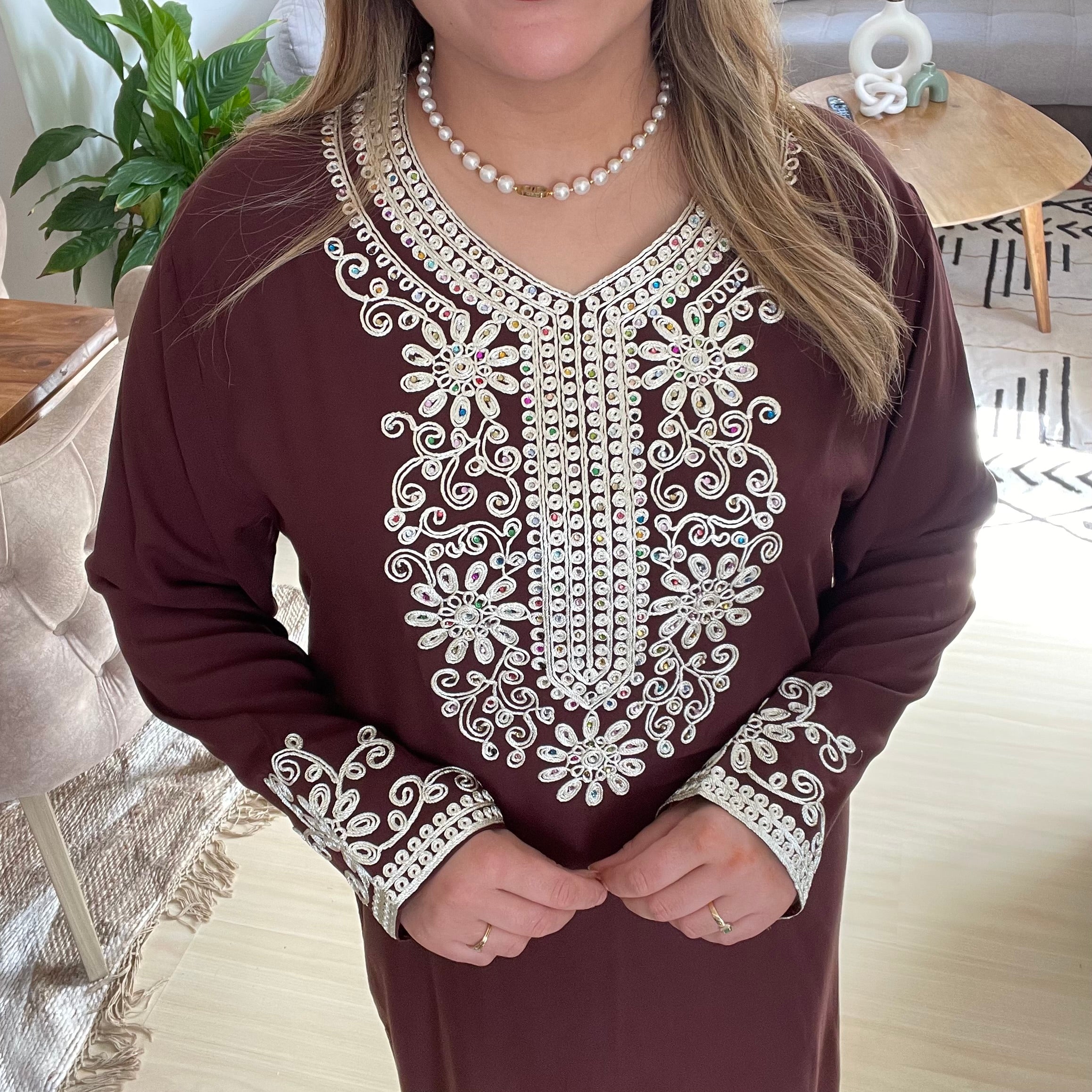 Gandoura Marocaine Marron