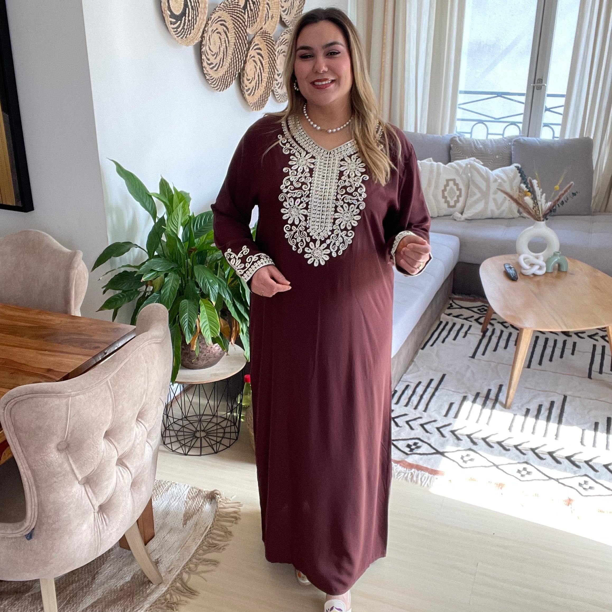 Gandoura Marocaine Marron