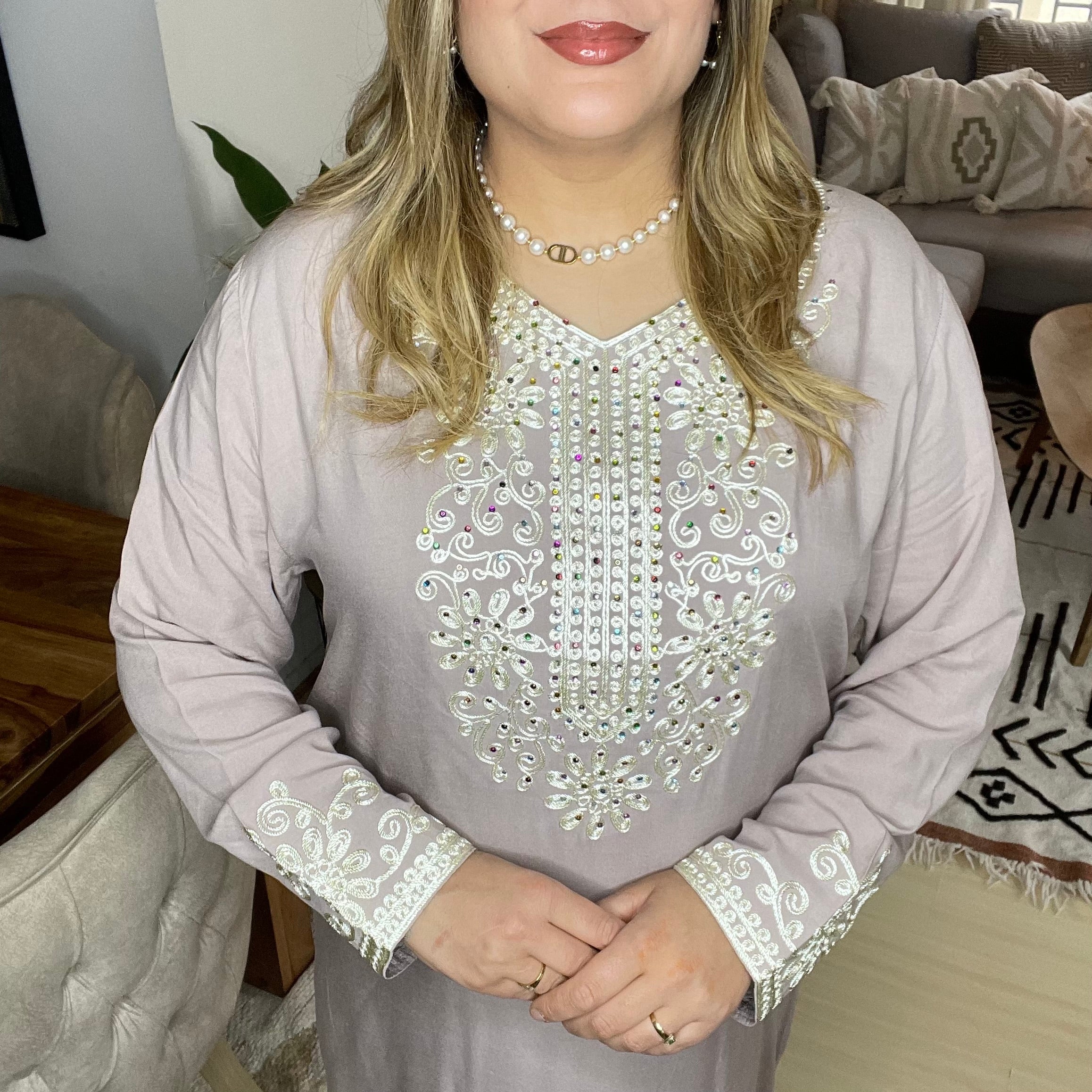 Gandoura Marocaine Taupe