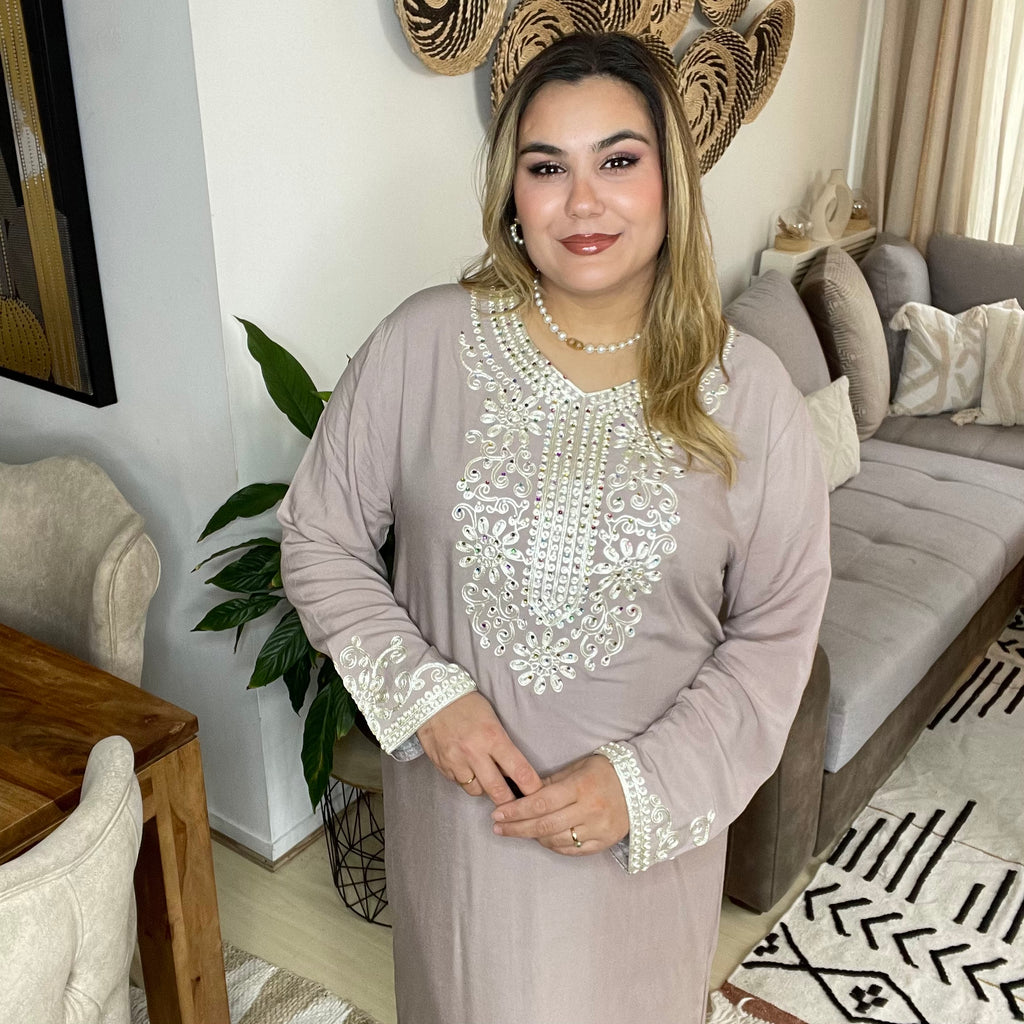 Gandoura Marocaine Taupe