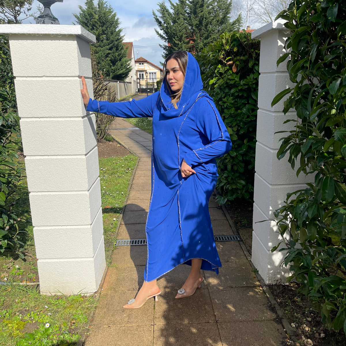 Abaya Hijab Intégré Bleu Roi
