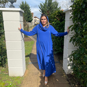 Abaya Hijab Intégré Bleu Roi
