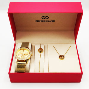 Coffret Montre Giorgio & Dario EU5944 avec Collier et Bracelet Romain Cercle