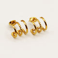 Boucles d'oreilles Triple Anneaux Luxe