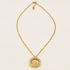 Collier Pendentif Cercles Cristaux Contenant Main de Fatma Luxe