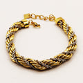 Bracelet Double Torsades Dorées et Argentées Multi Lignes Luxe