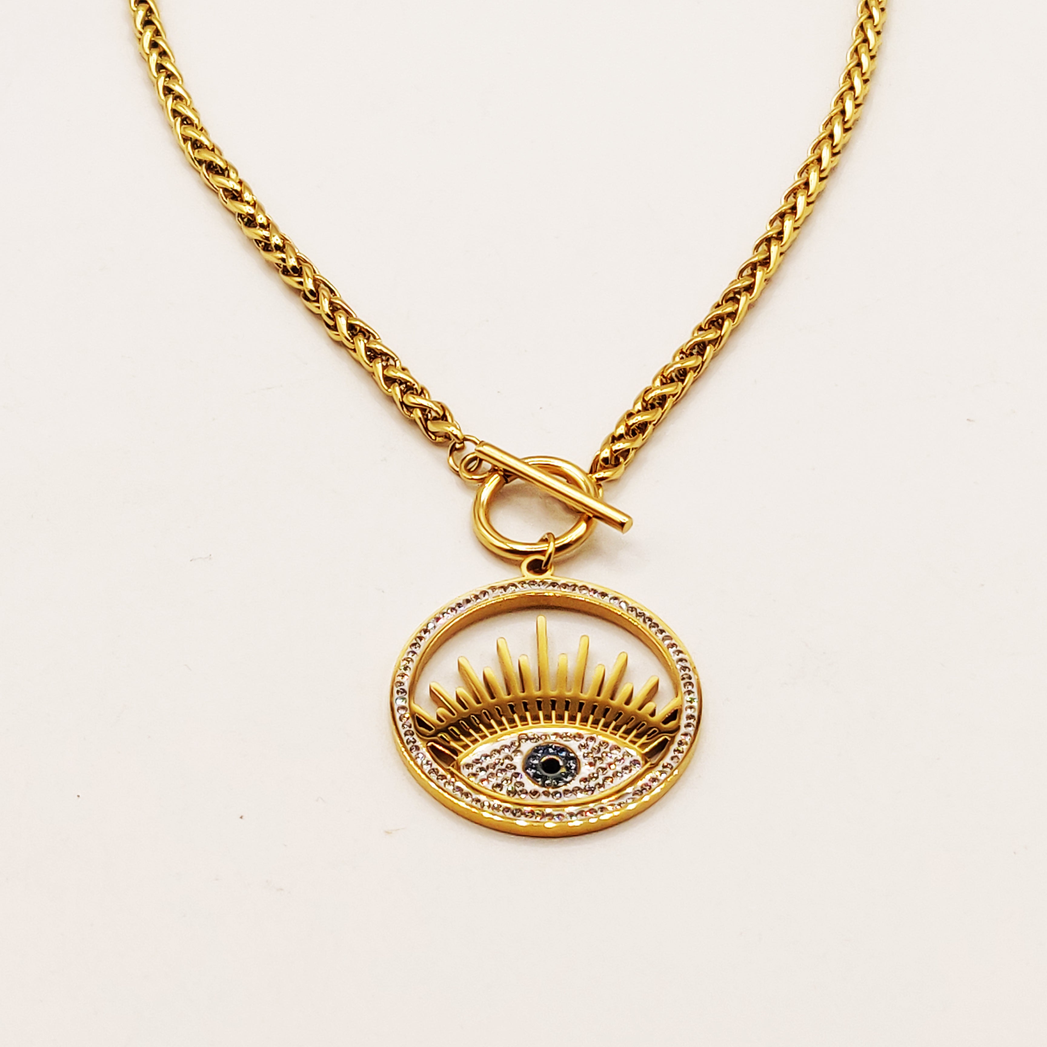 Collier Torsade Cercle Oeil Fashion Cristaux Luxe