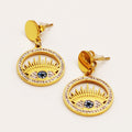 Boucles d'oreilles Torsade Cercle Oeil Fashion Cristaux Luxe