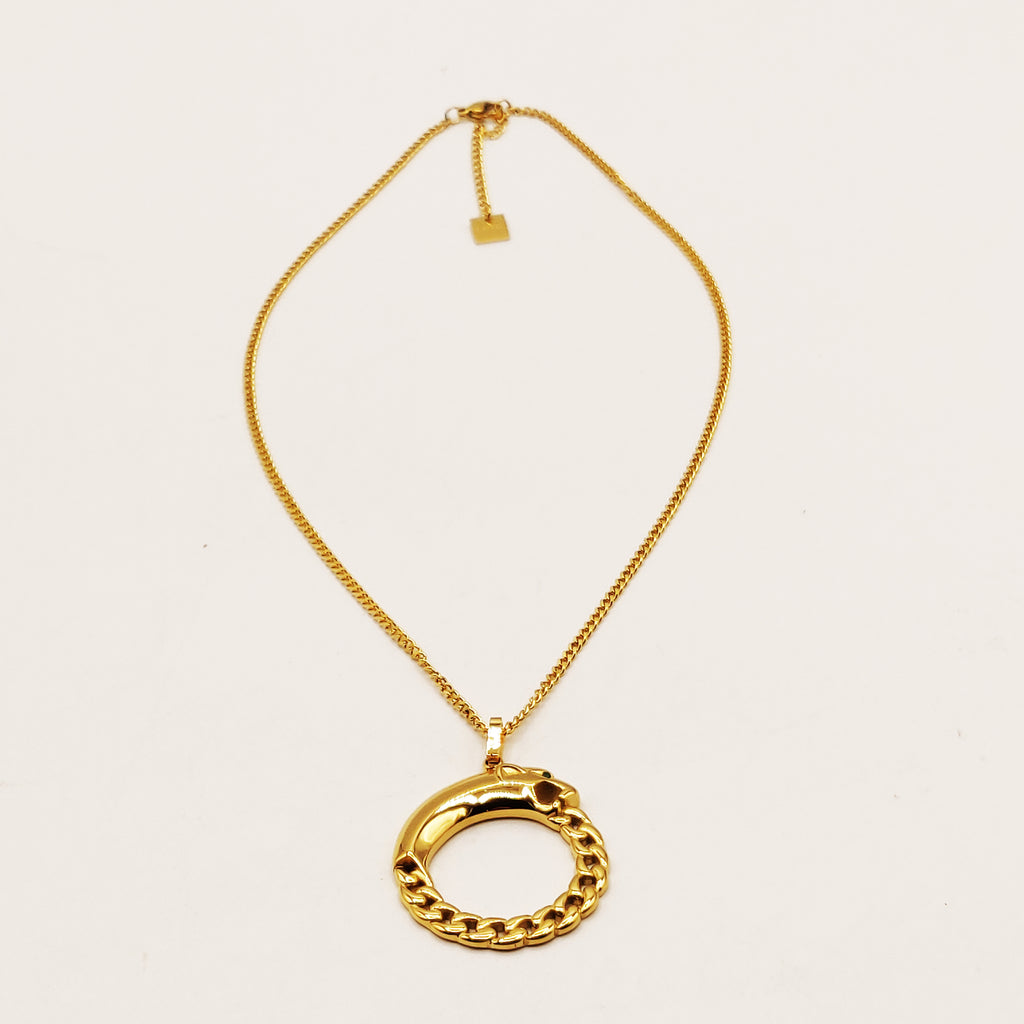 Collier Tresse Jaguar Yeux Verts Luxe