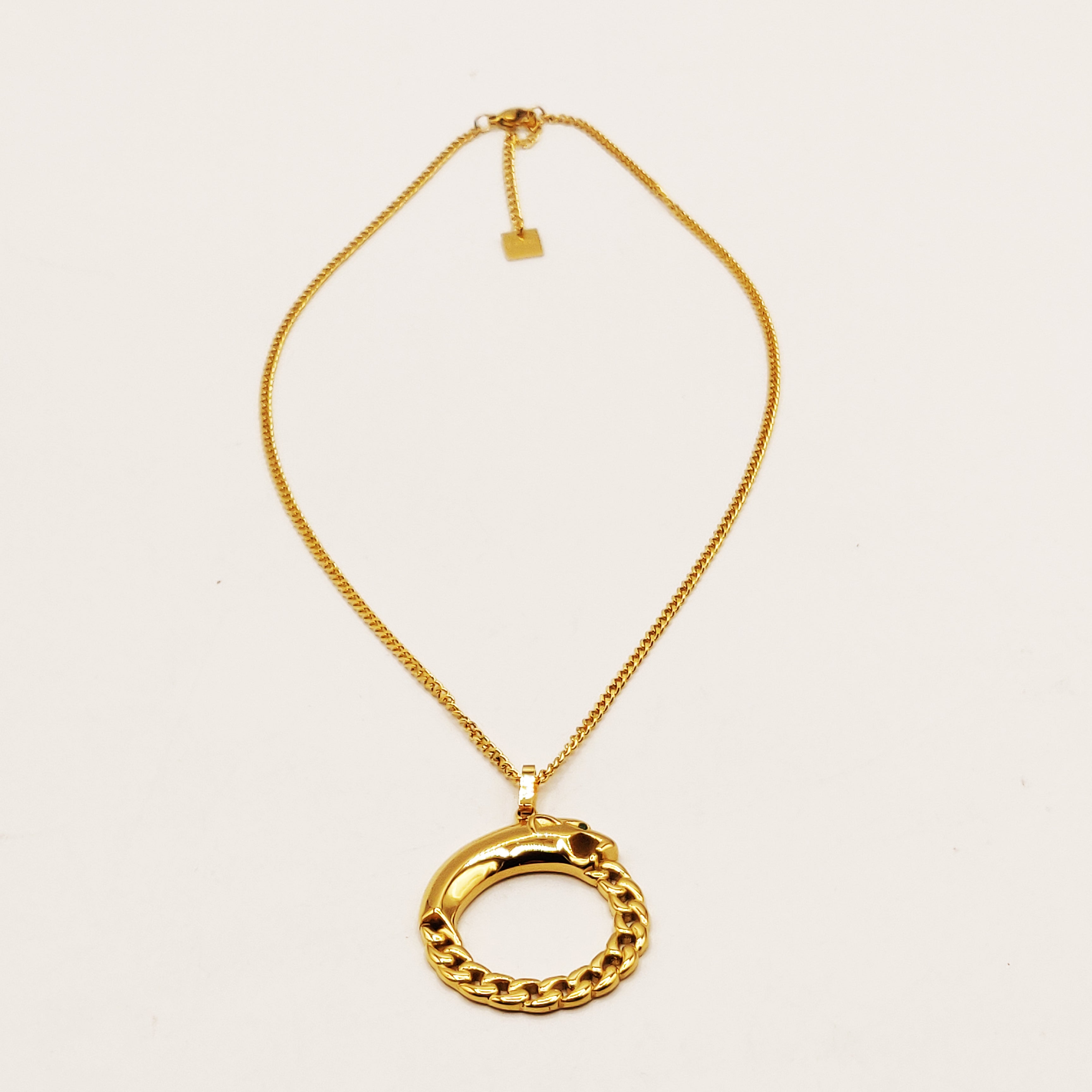Collier Tresse Jaguar Yeux Verts Luxe