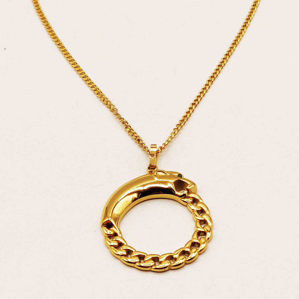 Collier Tresse Jaguar Yeux Verts Luxe
