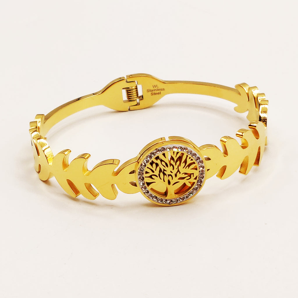 Bracelet Rigide Feuilles Eden Luxe